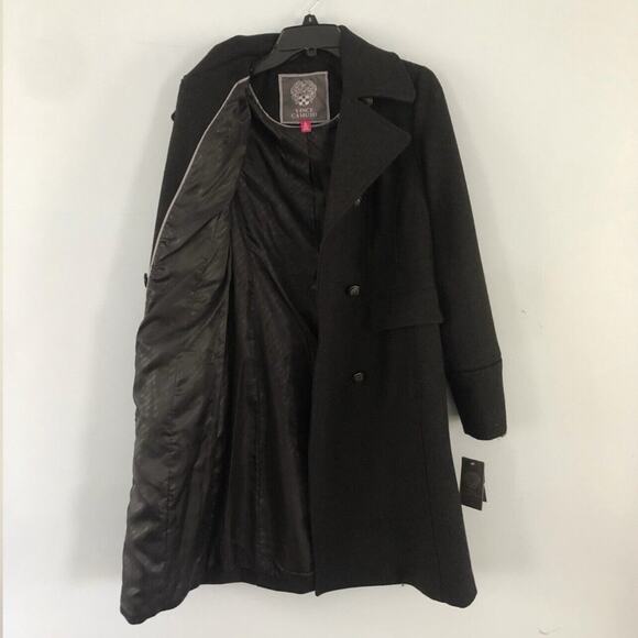 NWT Vince Camuto Double Breasted Black Wool Winter Coat - Picture 5 of 9